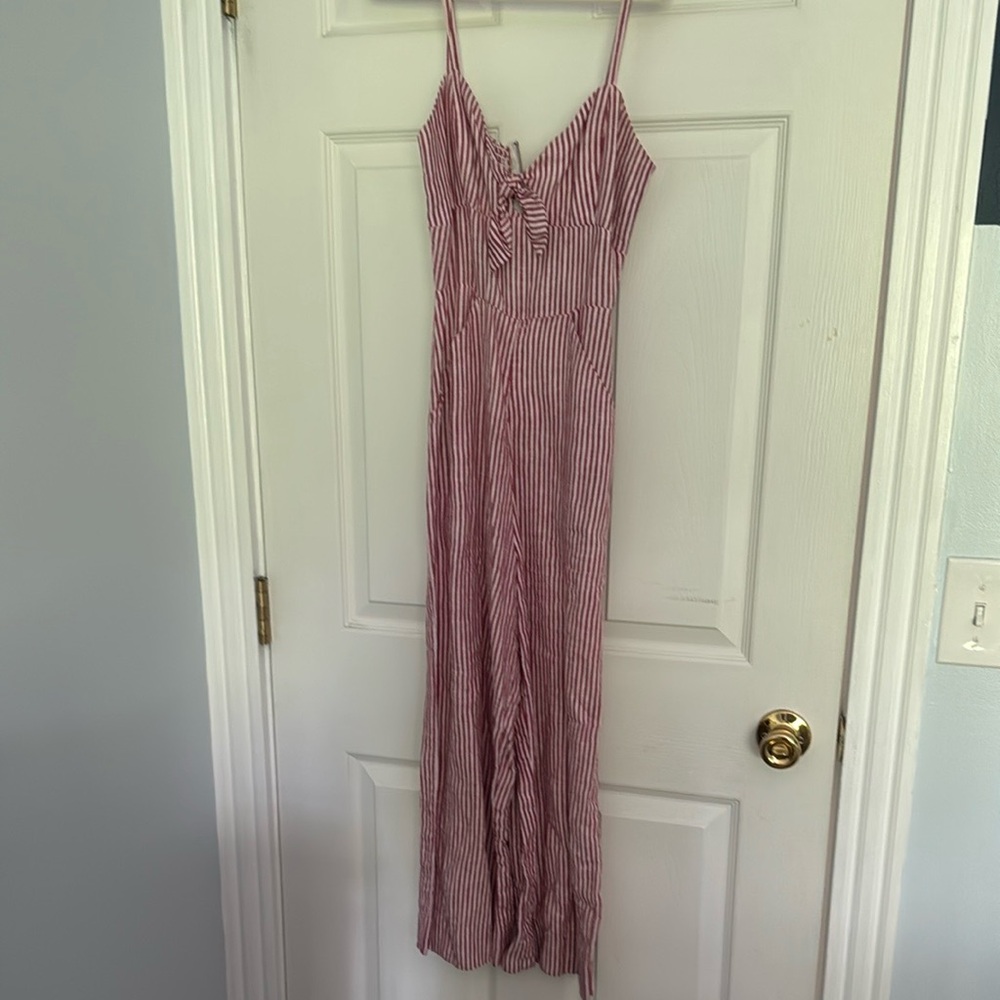 Reformation linen striped Pink Jumpsuit